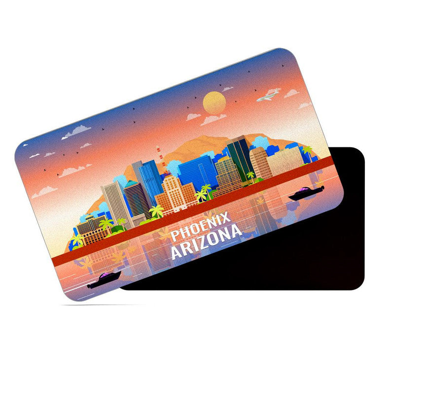 dhcrafts Rectangular Rubber Fridge Magnet / Magnetic Card Multicolor Arizona Phoenix Design Pack of 1 (8.6cm x 5.4cm)